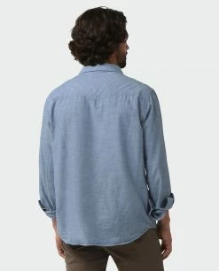 Best Pirce 👏 Stio Men's Ashton Chambray 👕 Shirt 😉 -Stio Sales Shop M Ashton Chambray Shirt Light Chambray 3