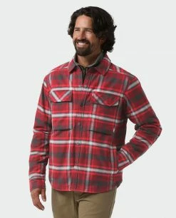 Best Sale 👍 Stio Men's Buckhorn Insulated Snap 👚 Shirt 🛒 -Stio Sales Shop M Buckhorn Insulated Snap Shirt Roasted Beet Plaid 1