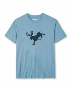 Promo 🔔 Stio Men's Bucking Jackalope Tee 😀 -Stio Sales Shop M Bucking Jack Light Blue Heather