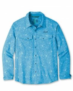 Budget 💯 Stio Men's CFS 👚 Shirt 🧨 -Stio Sales Shop M CFS Shirt Rapid Blue Floral