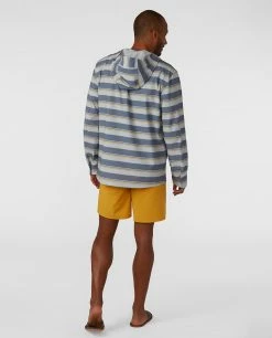 Outlet 🛒 Stio Men's CFS Sun Hoodie 🌟 -Stio Sales Shop M CFS Sun Hoodie Storm Cloud Stripe 5