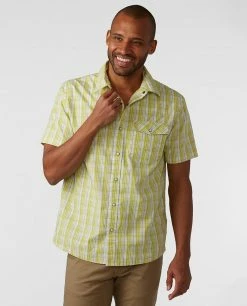 New 🛒 Stio Men's Curtis Camp 👕 Shirt SS 🤩 -Stio Sales Shop M Curtis Camp Shirt SS Forage Green Plaid 1
