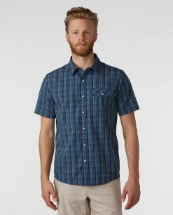 New 🛒 Stio Men's Curtis Camp 👕 Shirt SS 🤩 -Stio Sales Shop M Curtis Camp Shirt SS Mountain Shadow Plaid 1