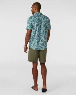 New 🛒 Stio Men's Curtis Camp 👕 Shirt SS 🤩 -Stio Sales Shop M Curtis Camp Shirt SS Rapid Blue Wildflower Print 4