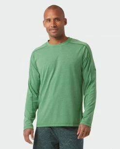 Best Pirce 🧨 Stio Men's Divide Tee LS 🌟 -Stio Sales Shop M Divide Tech Tee LS Forest Canopy Heather 3 Top