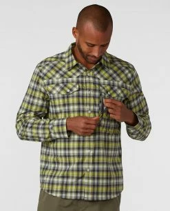 Best deal 🌟 Stio Men's Eddy Drift 👕 Shirt LS 🥰 -Stio Sales Shop M Eddy Drift Shirt LS Honeydew Plaid 2