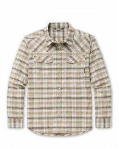 Promo 👏 Stio Men's Eddy 👕 Shirt LS 😉 -Stio Sales Shop M Eddy Shirt LS Topo Tan Plaid