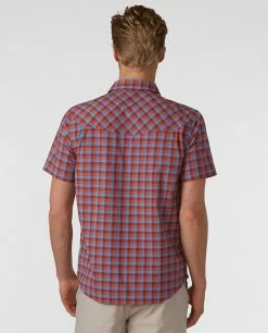 Budget ❤️ Stio Men's Eddy 👕 Shirt SS 👏 -Stio Sales Shop M Eddy Shirt SS Cliff Clay Check 2