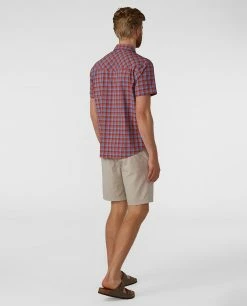 Budget ❤️ Stio Men's Eddy 👕 Shirt SS 👏 -Stio Sales Shop M Eddy Shirt SS Cliff Clay Check 4