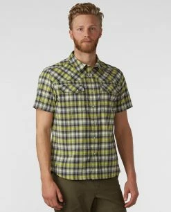 Budget ❤️ Stio Men's Eddy 👕 Shirt SS 👏 -Stio Sales Shop M Eddy Shirt SS Honeydew Plaid 1