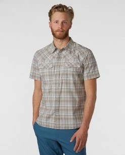 Budget ❤️ Stio Men's Eddy 👕 Shirt SS 👏 -Stio Sales Shop M Eddy Shirt SS Pebble Plaid 1