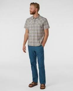 Budget ❤️ Stio Men's Eddy 👕 Shirt SS 👏 -Stio Sales Shop M Eddy Shirt SS Pebble Plaid 3
