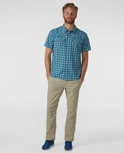 Budget ❤️ Stio Men's Eddy 👕 Shirt SS 👏 -Stio Sales Shop M Eddy Shirt SS Tumbling Turq Check 3