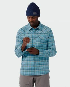 Hot Sale 🛒 Stio Men's Eddy Slope 👕 Shirt ✔️ -Stio Sales Shop M Eddy Slope Shirt Dusty Denim 3