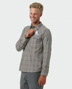 Hot Sale 🛒 Stio Men's Eddy Slope 👕 Shirt ✔️ -Stio Sales Shop M Eddy Slope Shirt LS Powder Fox Plaid 2