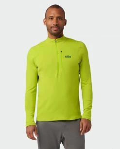 Promo 🔔 Stio Men's Fremont Stretch Fleece Half Zip ❤️ -Stio Sales Shop M Fremont Stretch Fleece Half Zip Lime Zest 3 Top