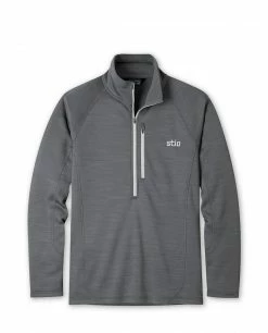 Hot Sale 👏 Stio Men's Gannett Peak Fleece Half Zip 🎉 -Stio Sales Shop M Gannett Peak Half Zip Cool Charcoal