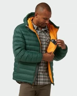 Buy 🎁 Stio Men's Hometown Down Hooded Jacket 🛒 -Stio Sales Shop M Hometown Down Hooded Jacket Treeline Green 3