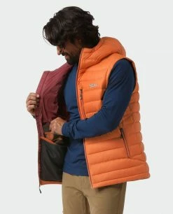 Cheapest ⌛ Stio Men's Hometown Down Hooded Vest 🤩 -Stio Sales Shop M Hometown Down Hooded Vest Burnt Orange 3