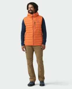 Cheapest ⌛ Stio Men's Hometown Down Hooded Vest 🤩 -Stio Sales Shop M Hometown Down Hooded Vest Burnt Orange 6