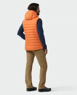 Cheapest ⌛ Stio Men's Hometown Down Hooded Vest 🤩 -Stio Sales Shop M Hometown Down Hooded Vest Burnt Orange 7