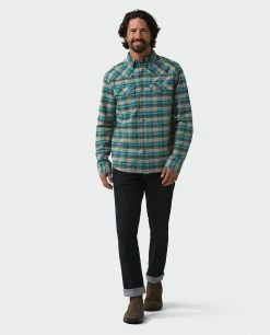 Cheap 🔥 Stio Men's Junction Midweight Flannel 👚 Shirt 🔥 -Stio Sales Shop M Junction Midweight Flannel Shirt Deep Delta Plaid 4