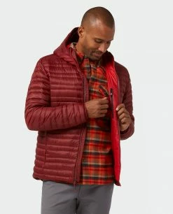 Cheap ✨ Stio Men's Pinion Down Hooded Jacket 😉 -Stio Sales Shop M Pinion Down Hooded Jacket Roasted Beet 2