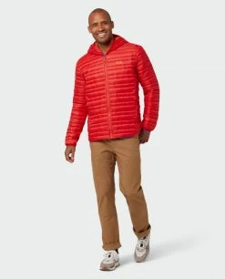 Cheap ✨ Stio Men's Pinion Down Hooded Jacket 😉 -Stio Sales Shop M Pinion Hooded Down Jacket Risk Red 1 Full