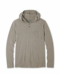 Coupon 💯 Stio Men's Tipton Tech Hooded Henley 🌟 -Stio Sales Shop M Tipton Hooded Henley Rodeo Dust Heather