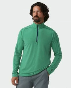 Buy ❤️ Stio Men's Tipton Tech Half Zip ⭐ -Stio Sales Shop M Tipton Tech Half Zip Greenery Heather 1