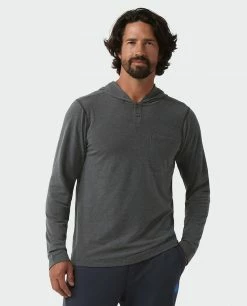 Coupon 💯 Stio Men's Tipton Tech Hooded Henley 🌟 -Stio Sales Shop M Tipton Tech Hooded Henley Boundary Black Heather 2