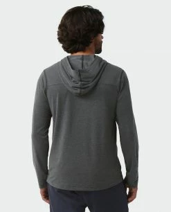 Coupon 💯 Stio Men's Tipton Tech Hooded Henley 🌟 -Stio Sales Shop M Tipton Tech Hooded Henley Boundary Black Heather 3