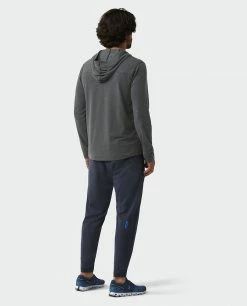 Coupon 💯 Stio Men's Tipton Tech Hooded Henley 🌟 -Stio Sales Shop M Tipton Tech Hooded Henley Boundary Black Heather 5