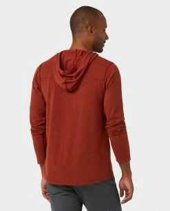 Coupon 💯 Stio Men's Tipton Tech Hooded Henley 🌟 -Stio Sales Shop M Tipton Tech Hooded Henley Roasted Beet Heather 3