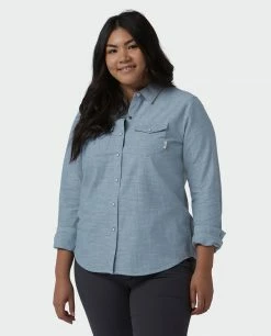 Hot Sale 👏 Stio Women's Ashton Chambray 👕 Shirt 😉 -Stio Sales Shop W Ashton Chambray Shirt Light Chambray Alt 1W Ashton Chambray Shirt Light Chambray Alt 2