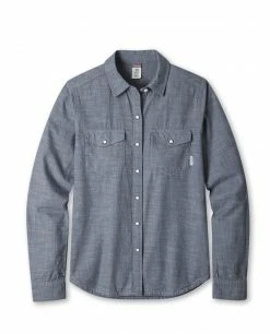 Hot Sale 👏 Stio Women's Ashton Chambray 👕 Shirt 😉 -Stio Sales Shop W Ashton Chambray Shirt Organic Cotton Medium Chamrbay