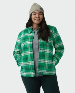 New 🥰 Stio Women's Buckhorn Insulated Snap 👚 Shirt 🎁 -Stio Sales Shop W Buckhorn Insulated Snap Shirt Herbage Plaid Alt 2