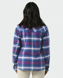 New 🥰 Stio Women's Buckhorn Insulated Snap 👚 Shirt 🎁 -Stio Sales Shop W Buckhorn Insulated Snap Shirt Mulberry Plaid 3