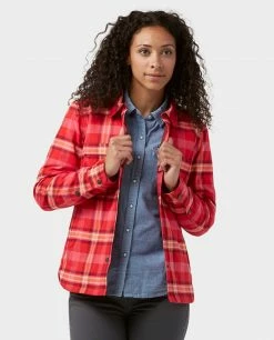 New 🥰 Stio Women's Buckhorn Insulated Snap 👚 Shirt 🎁 -Stio Sales Shop W Buckhorn Insulated Snap Shirt Risk Red Plaid 2
