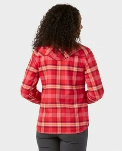 New 🥰 Stio Women's Buckhorn Insulated Snap 👚 Shirt 🎁 -Stio Sales Shop W Buckhorn Insulated Snap Shirt Risk Red Plaid 4