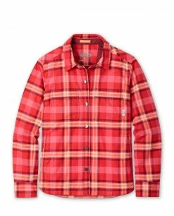 New 🥰 Stio Women's Buckhorn Insulated Snap 👚 Shirt 🎁 -Stio Sales Shop W Buckhorn Inuslated Shap Shirt Risk Red Plaid