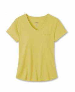 Flash Sale 🎁 Stio Women's Divide V-Neck SS ⭐ -Stio Sales Shop W Divide Tech V Neck Dazzling Sunflower