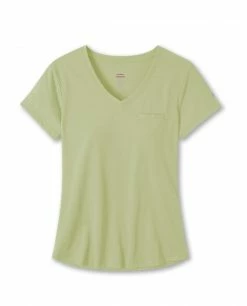Flash Sale 🎁 Stio Women's Divide V-Neck SS ⭐ -Stio Sales Shop W Divide Tech V Neck Honey Dew