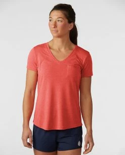 Flash Sale 🎁 Stio Women's Divide V-Neck SS ⭐ -Stio Sales Shop W Divide Vneck SS Pressed Petal 1