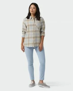 Top 10 ⭐ Stio Women's Dovetail Lightweight Flannel 👚 Shirt ⭐ -Stio Sales Shop W Dovetail Lightweight Flannel Shirt Bone White Plaid 4