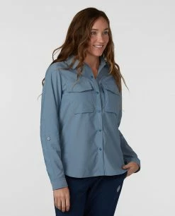 Flash Sale 🎁 Stio Women's Eddy Guide 👕 Shirt LS 🤩 -Stio Sales Shop W Eddy Guide Shirt River Shimmer 1
