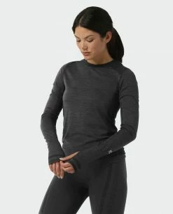 Outlet ✨ Stio Women's Basis® Seamless Tech Crew 🧨 -Stio Sales Shop W Full Range Seamless Crew Boundary Black Heather 2