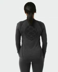 Outlet ✨ Stio Women's Basis® Seamless Tech Crew 🧨 -Stio Sales Shop W Full Range Seamless Crew Boundary Black Heather 3