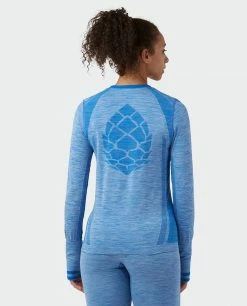 Outlet ✨ Stio Women's Basis® Seamless Tech Crew 🧨 -Stio Sales Shop W Full Range Seamless Crew Wind River Blue Heather 3