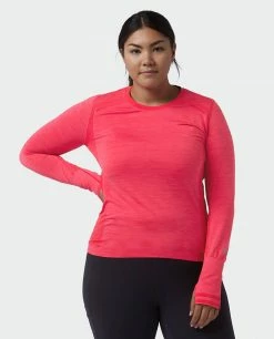 Outlet ✨ Stio Women's Basis® Seamless Tech Crew 🧨 -Stio Sales Shop W Full Range Tech Crew Pink Elation Alt 1